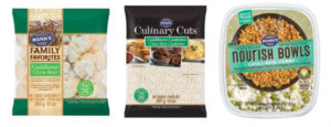 Three examples of Mann Packing products made from cauliflower. Photos: Mann Packing