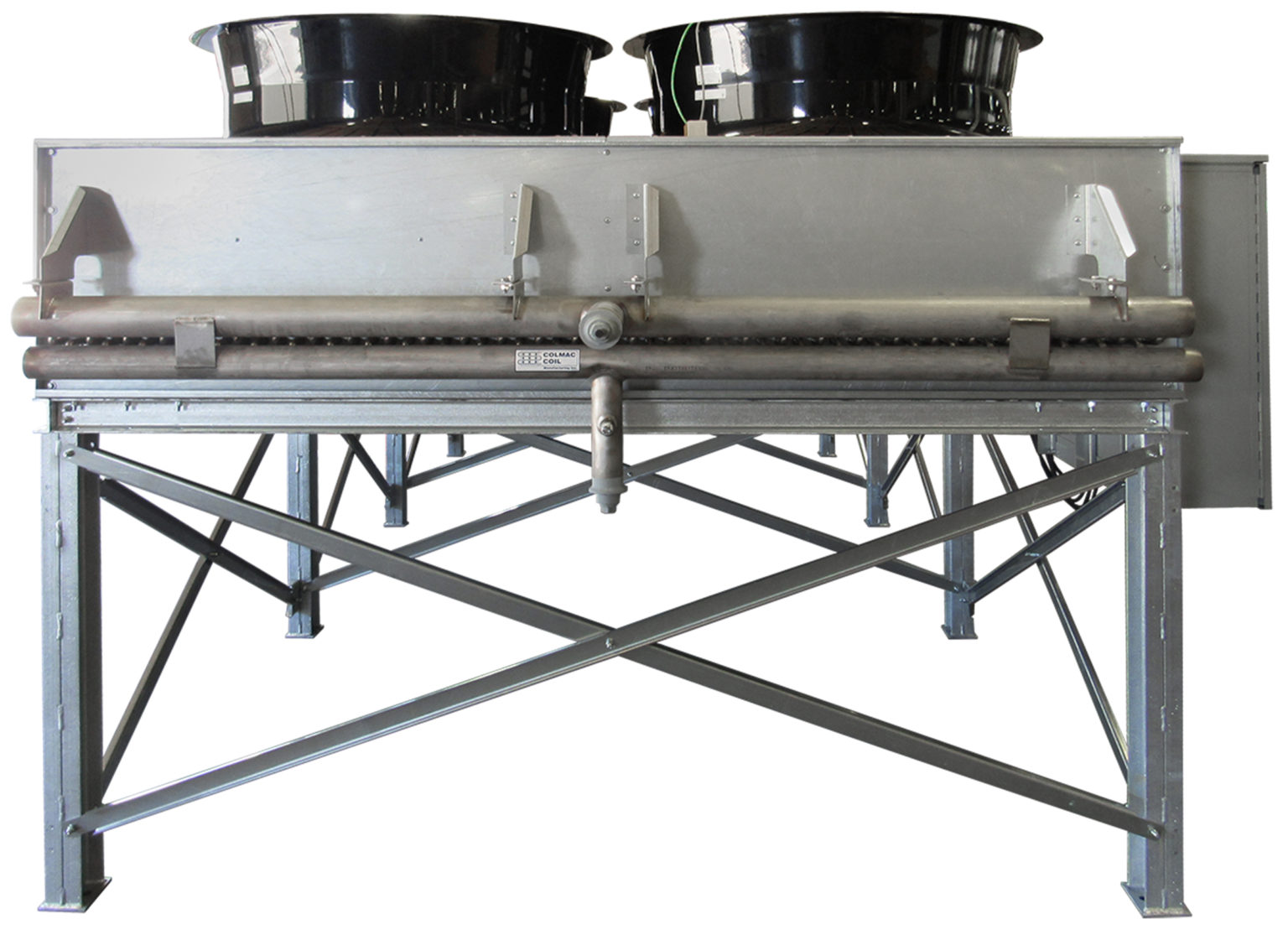 Condenser with EC Fans structural legs 1 cut out Produce Processing