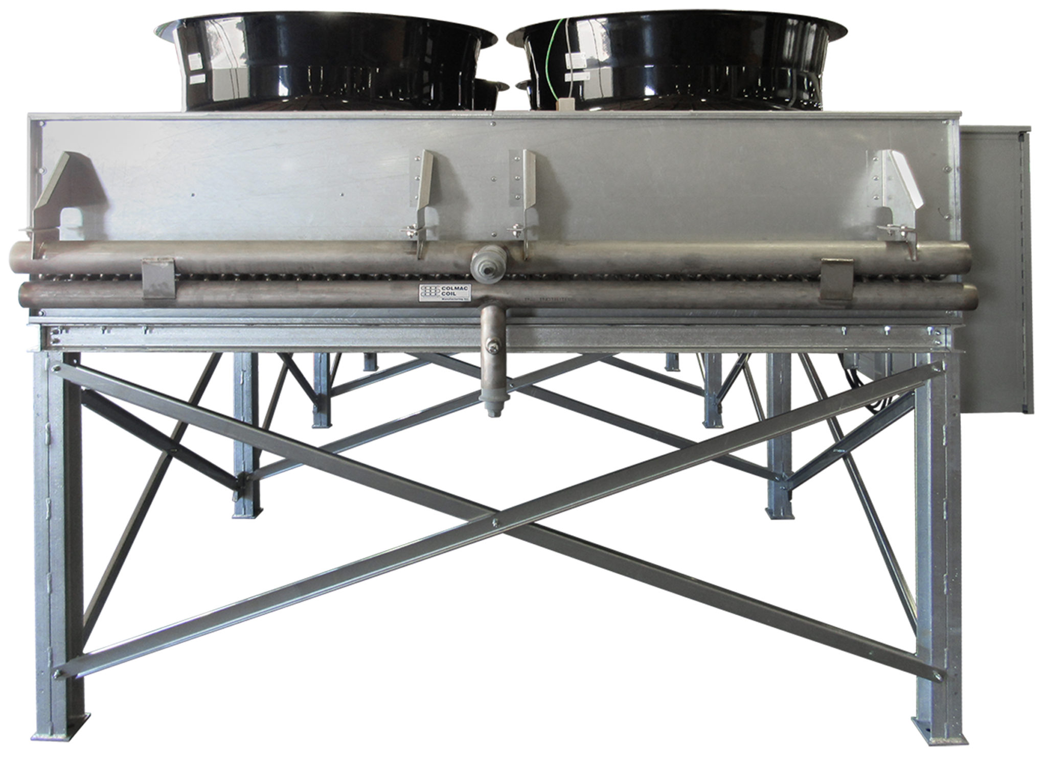 Condenser with EC Fans structural legs 1 cut out Produce Processing