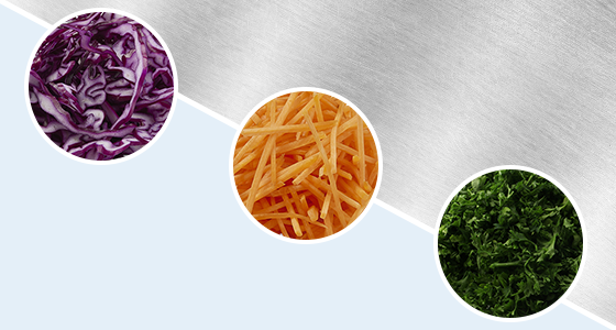 A trio of shredded vegetables