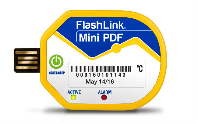 FlashLink Mini PDF In-Transit Logger for life sciences by DeltaTrak