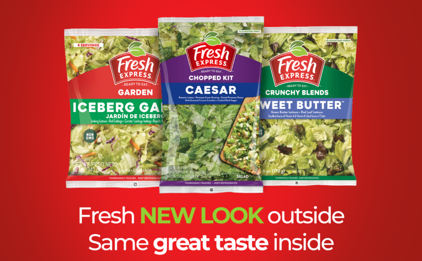 Packages of crips green lettuce