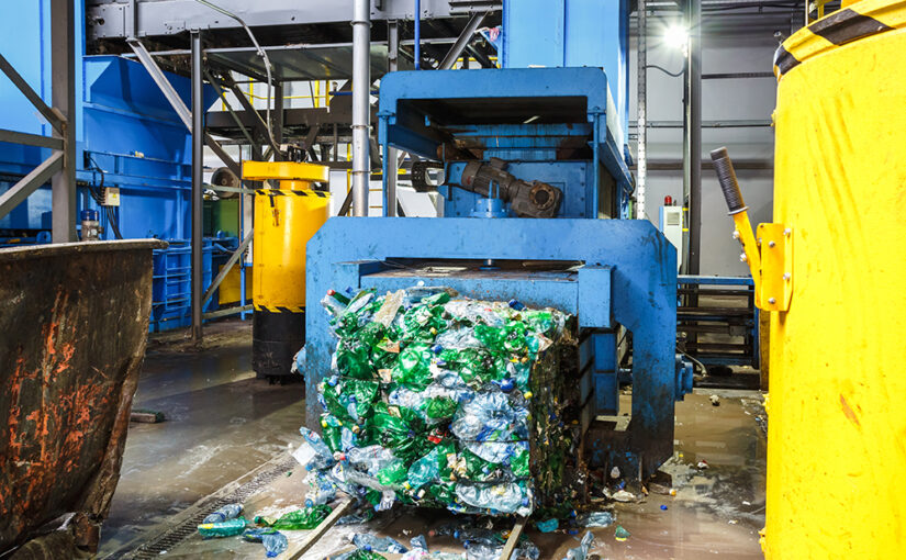 A bale of compressed recycled plastic