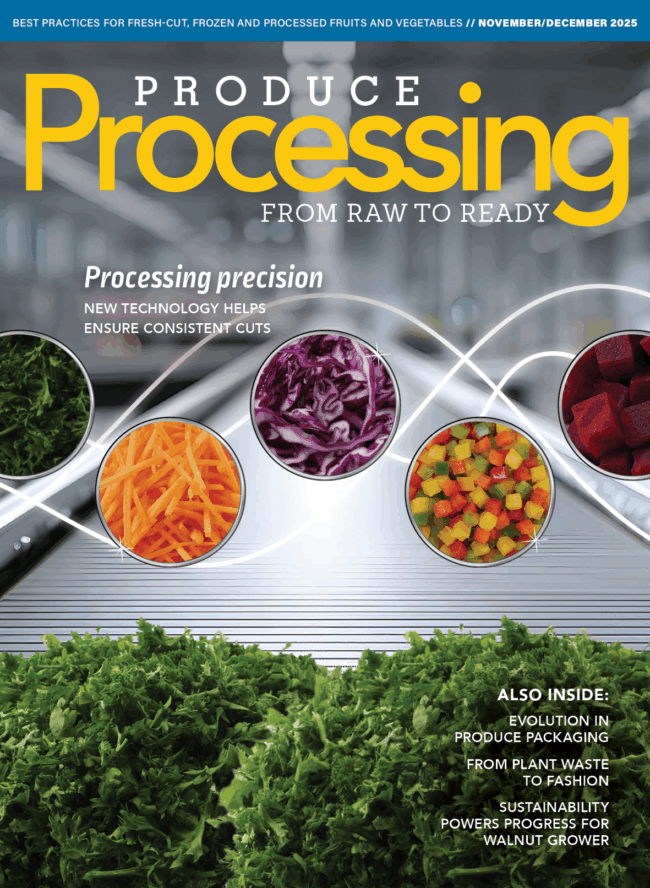 A magazine cover featuring finely sliced and chopped vegetables