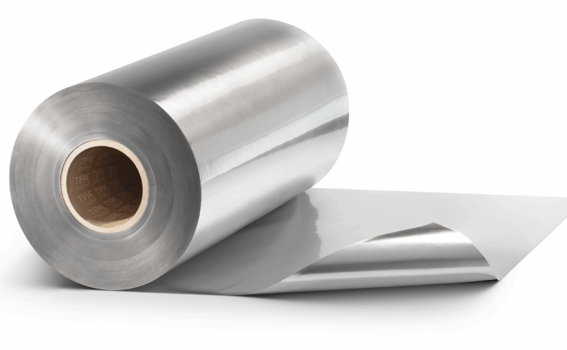 A roll of high-barrier packaging film