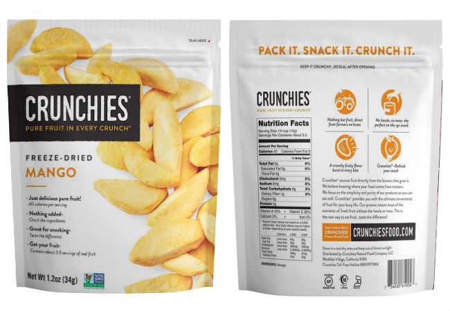 Crunchies adds mango to freeze-dried snack line