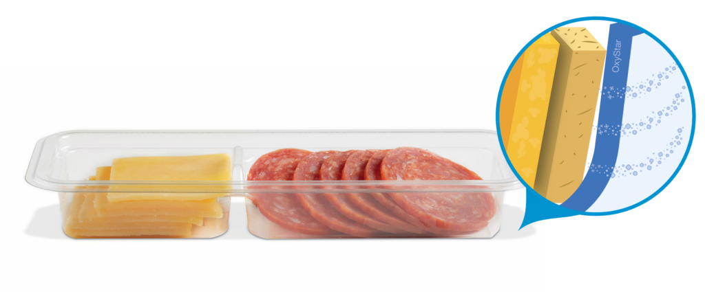 Recyclable PET packaging with oxygen blocker keeps products fresh longer