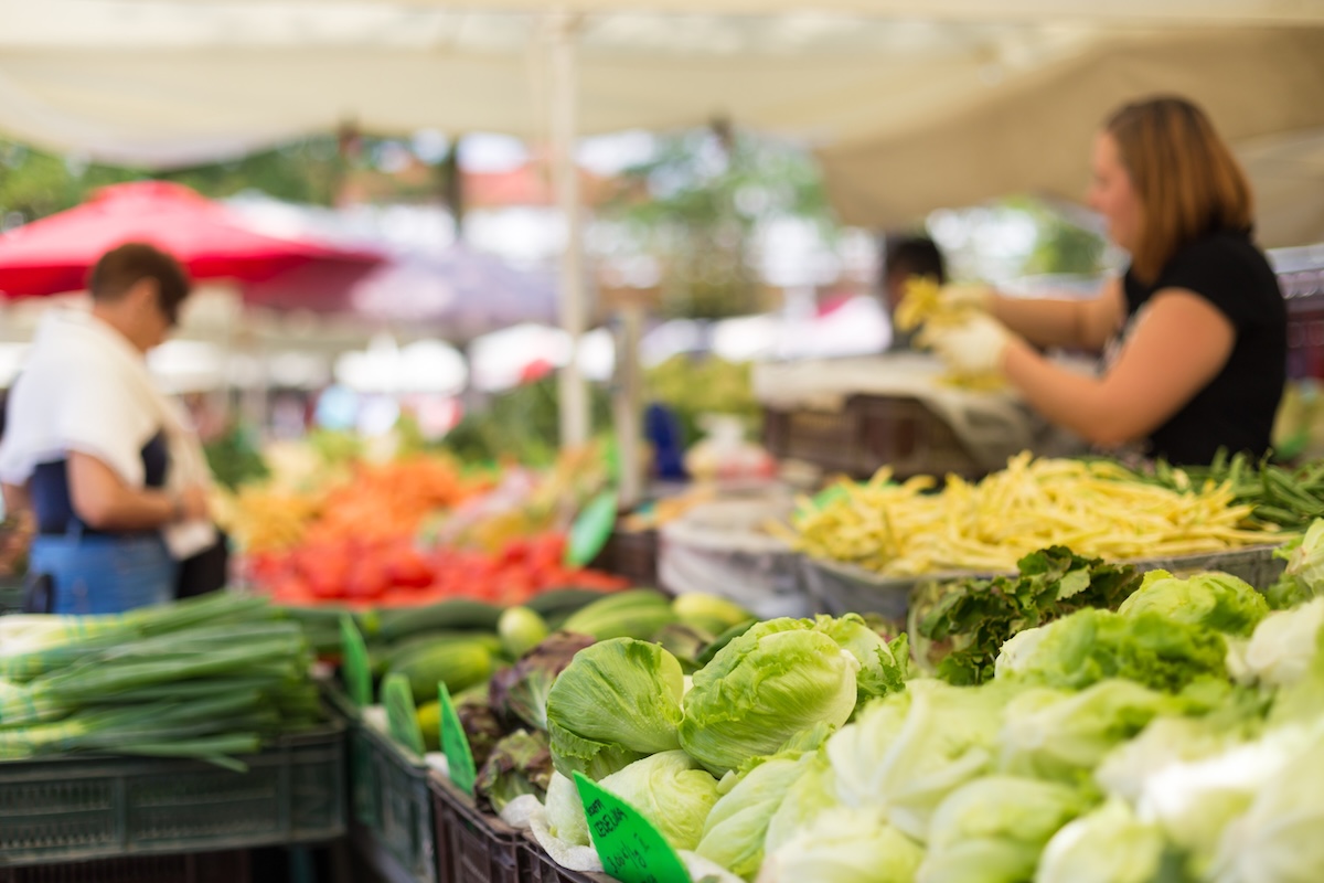 produce items on display in a store