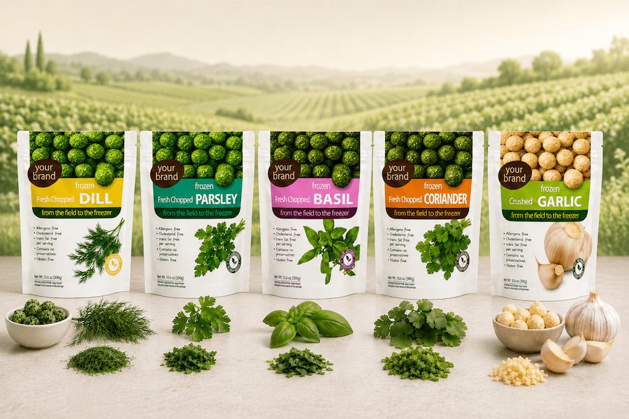 Agrifood company introduces flash-frozen herb pops