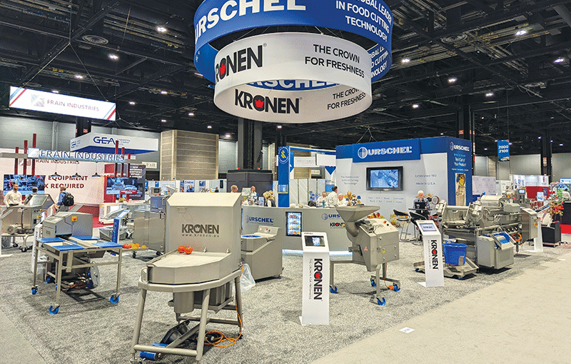An event show floor featuring Urschel products